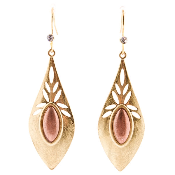 Wholesale earrings gold finish chocolate gold inset