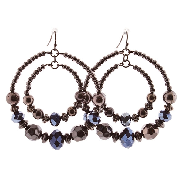 Wholesale double hoop earrings inch diameter assorted clusters beads