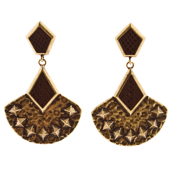 Wholesale hematite black hammered metal finish earrings