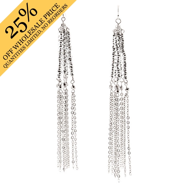Wholesale dangling earrings silver finish
