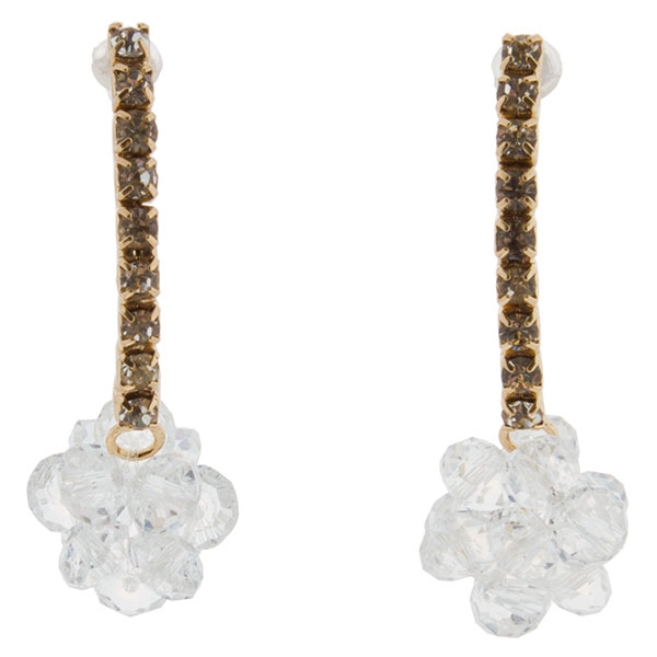 Wholesale earrings crystal clusters golden rhinestones