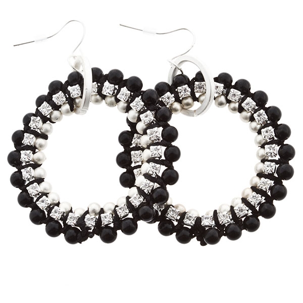 Wholesale approx earrings jet beads crystal rhinestones