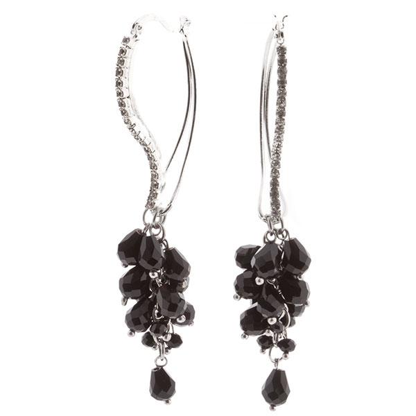 Wholesale earrings crystal rhinestones clusters jet beads