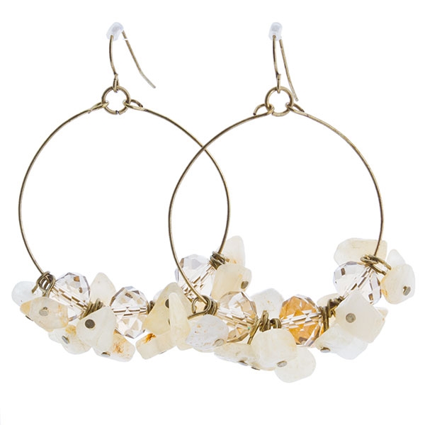 Wholesale inch antique gold hoop earrings citrine nugget slides