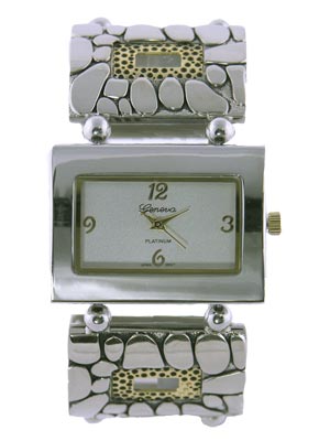 Wholesale polished Silver Gold Stretch Band Fashion Watch Polished Silver Number