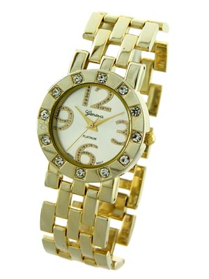 Wholesale metal Band Link Watch Locking Clasp Simulated Diamonds Head Polished L