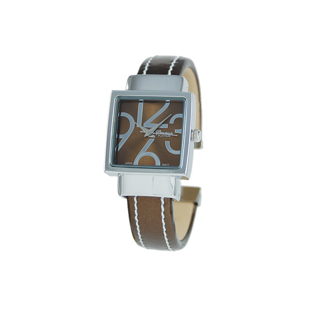 Wholesale brown cuff watch brown large silver numbers