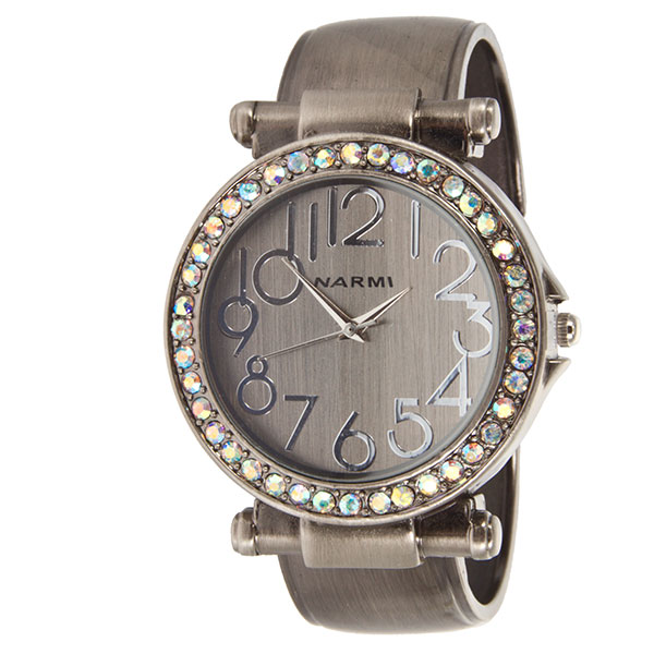 Wholesale pewter metal band hinge band watch inch copper rhinestones