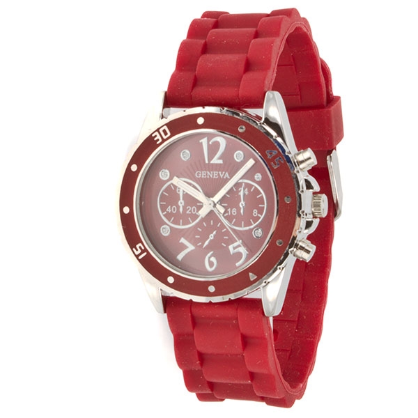 Wholesale burgundy Large Silicone watch band inch Dials aesthetic only