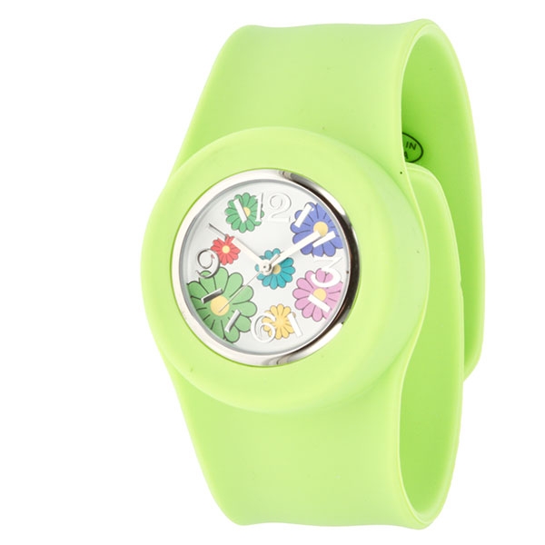 Wholesale large lime snap watch snaps wrist quick pop interchangeable floral sil
