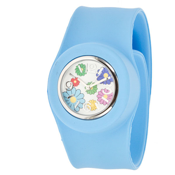 Wholesale large light blue snap watch snaps wrist quick pop interchangeable flor