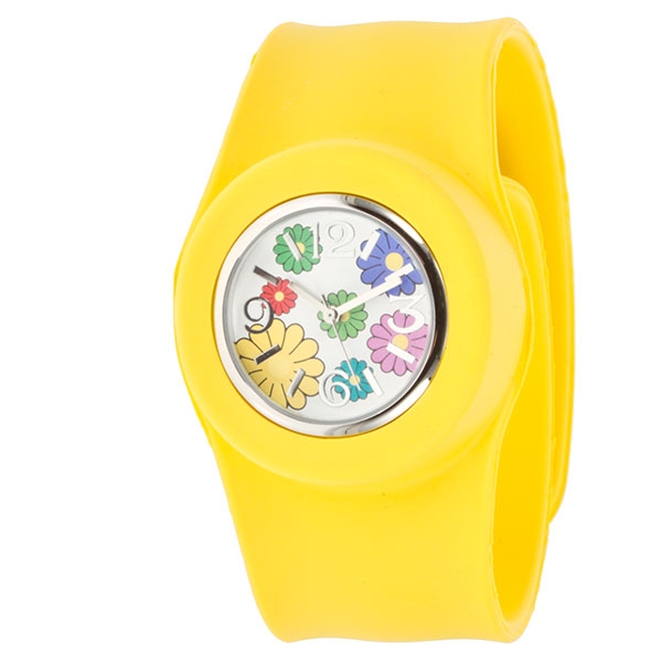 Wholesale large yellow snap watch snaps wrist quick pop interchangeable floral s