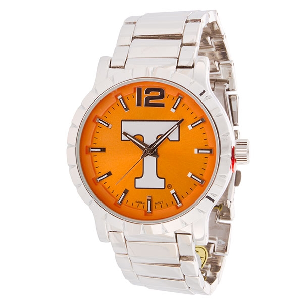 Wholesale collegiate watches MEN Silver band Tennessee logo watch