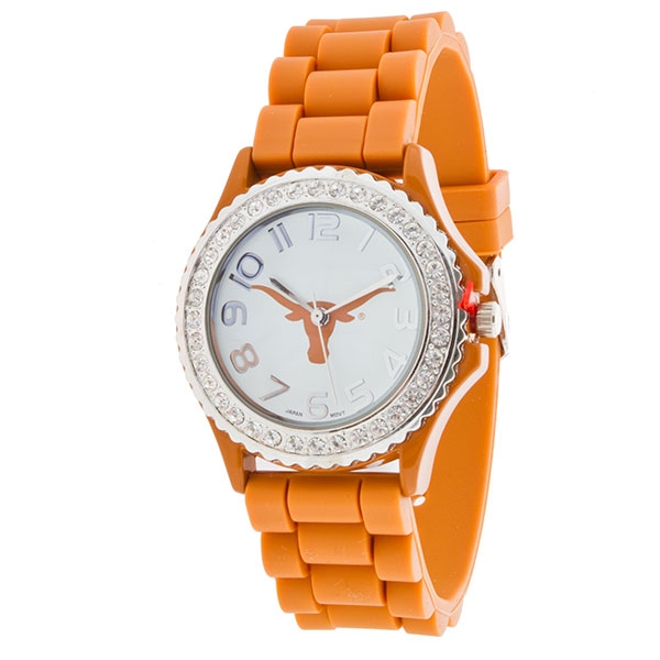Wholesale silicone watch band crystal rhinestones surrounding Texas logo fashion