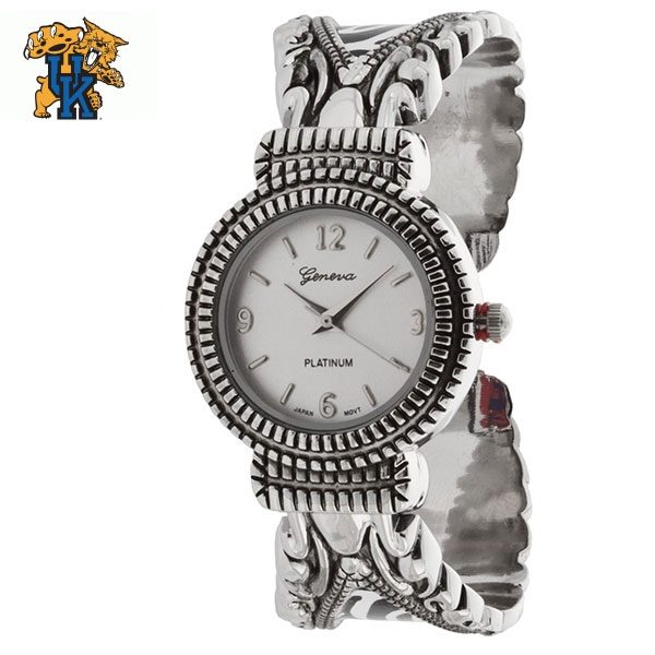 Wholesale kentucky collegiate fashion watch silver finish school color accents