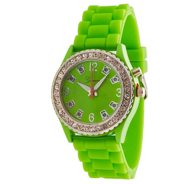 Wholesale lime Green silicon watch band lime green multiple color strobe light b