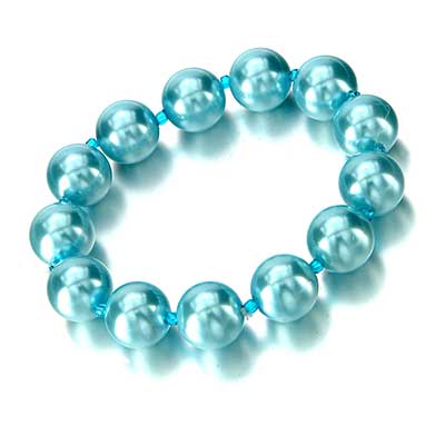 Wholesale light Blue Glass Pearls Stretch Band Bracelet Matches Necklace Earring