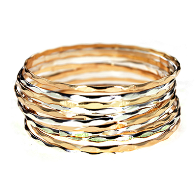 Wholesale gold Polished Silver Bangle Bracelets Set Bangles Bracelet Approx W