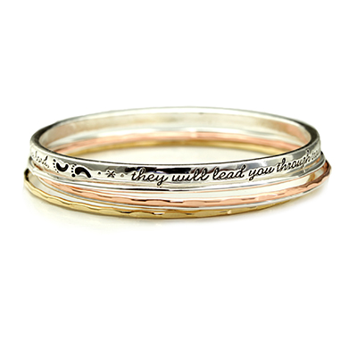 Wholesale set bangles tri colored one message Follow footprints Lord they will l