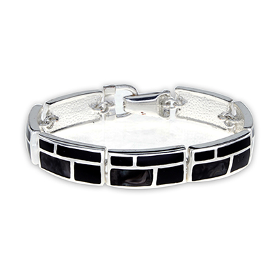 Wholesale solid black black pearl rectangle bracelet magnetic closure Lead safe