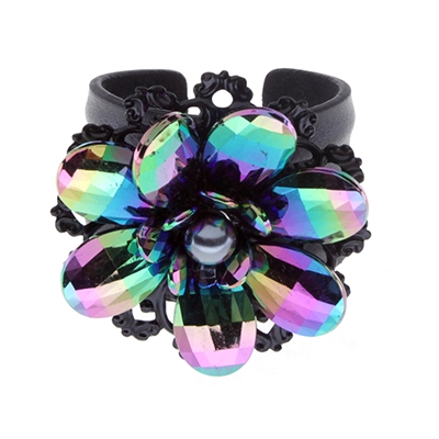 Wholesale black bendable band multi colored prism flower petals Flower