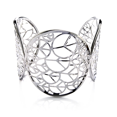 Wholesale peace Symbols Filigree Bracelet Polished Silver Adjustable Band Lead C