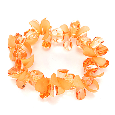 Wholesale translucent Orange Floral Designs Stretch Band Bracelet Lead Compliant