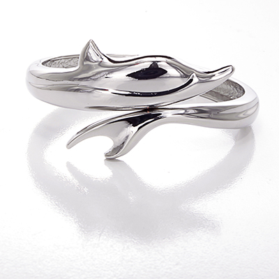 Wholesale dolphin Polished Silver Bracelet Spring Hinge Lead Compliant Bracelet