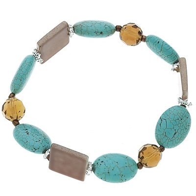 Wholesale genuine Semi precious Stone Chinese Turquoise Brown Designs Brown Glas