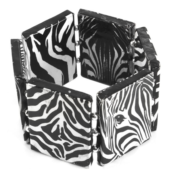 Wholesale zebra print fashion bracelet arranged rectangular blocks Judson Compan