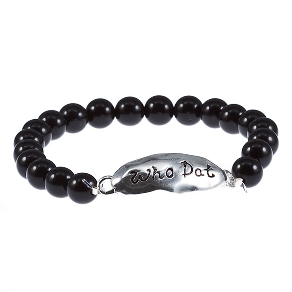 Wholesale dark amber bead bracelet inscription Who Dat Judson s wholesale fashio