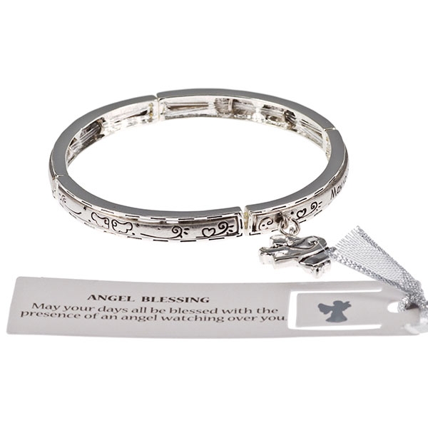 Wholesale silver bracelet inscription Angel Blessing Judson s wholesale fashion