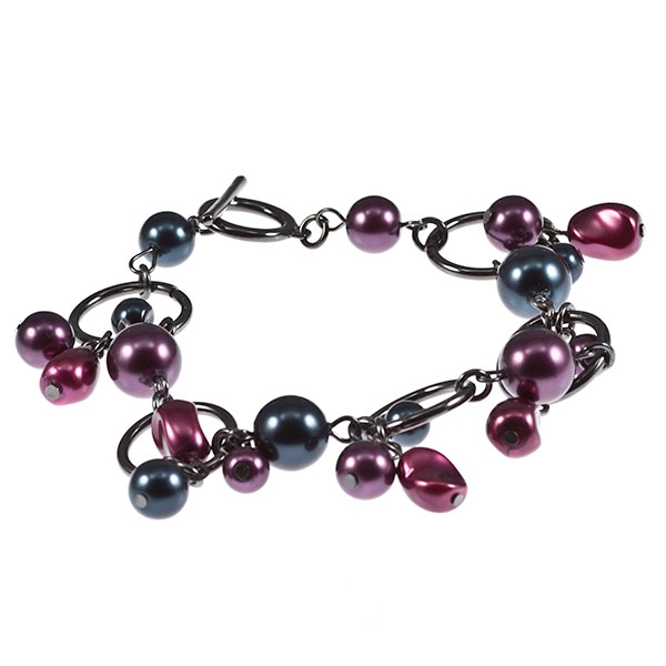 Wholesale amethyst blue bead bracelet gun metal rings Judson s fashion bracelets