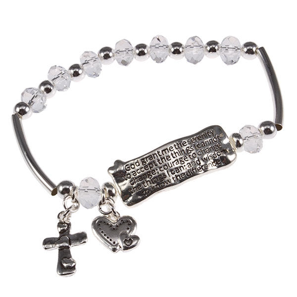 Wholesale serenity prayer polished silvertone charms special meaning friends lo