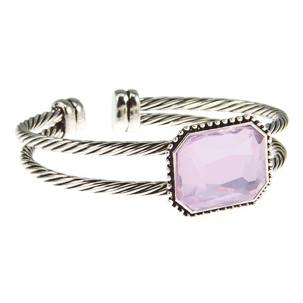 Wholesale silver finish bracelet large crystal cabochon