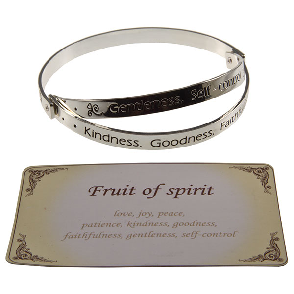 Wholesale silver bracelet inspirational inscription Fruit Spirit love joy peace