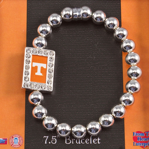 Wholesale tennessee bracelet polished silver pearl beads crystal rhinestones
