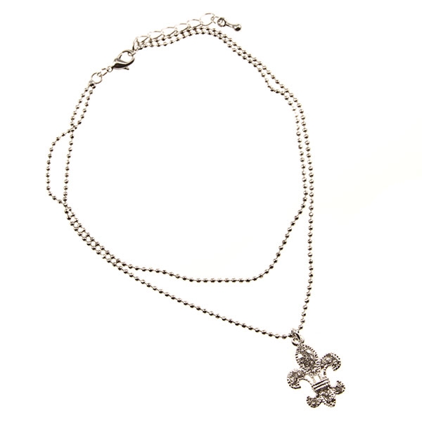 Wholesale silver anklet crystal rhinestones fleur di lis
