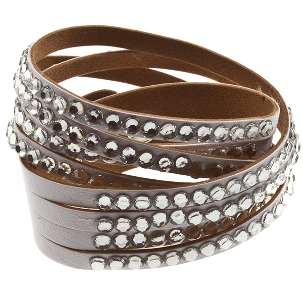 Wholesale inch double wrap faux white leather bracelet snap clasps crystal rhin