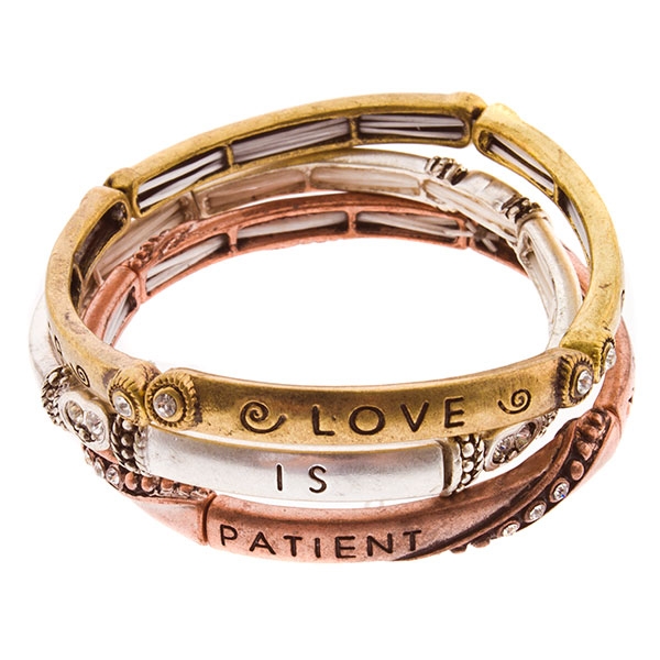 Wholesale bangle inspirational bracelets silver gold chocolate gold tones inscri