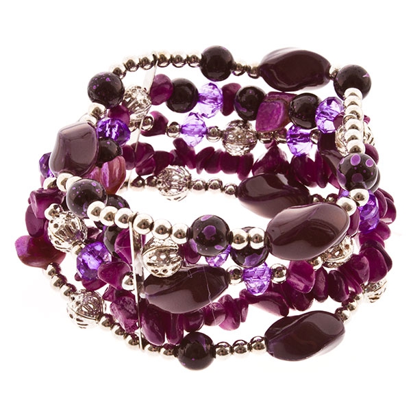 Wholesale amethyst bead stretch bracelet assorted beads inches
