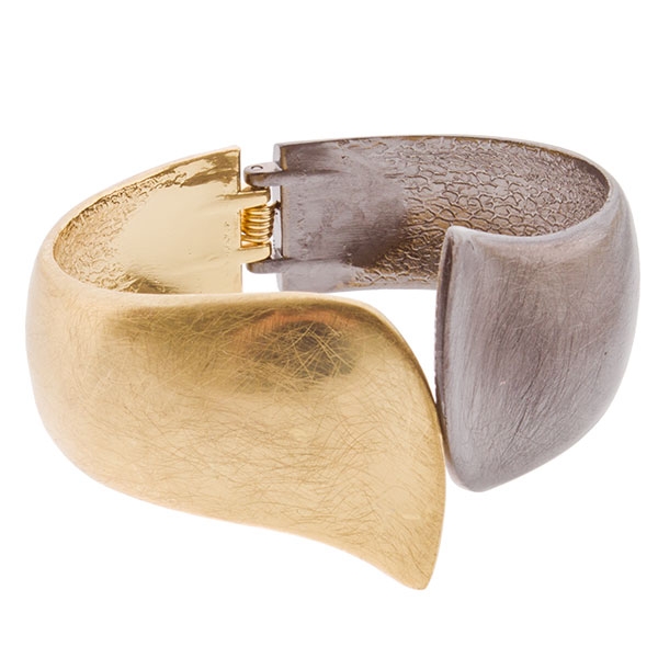 Wholesale brushed gold silver hinge bracelet