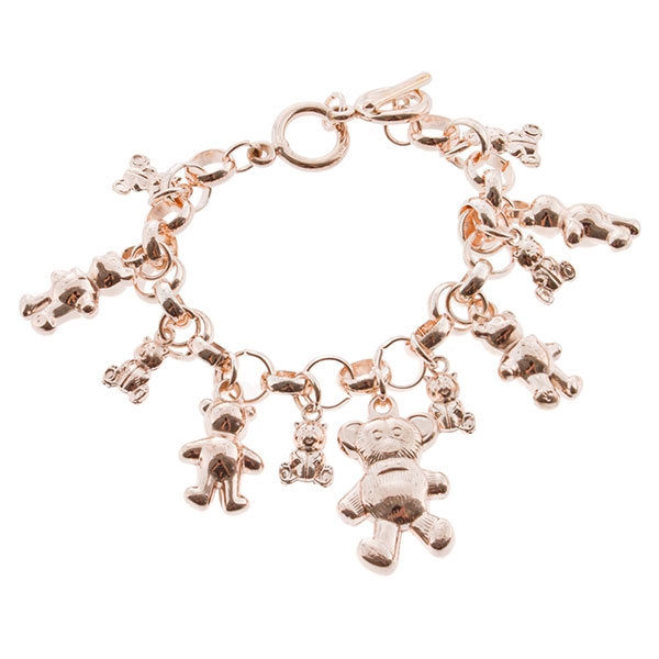 Wholesale gold bracelet classic teddy bear charms