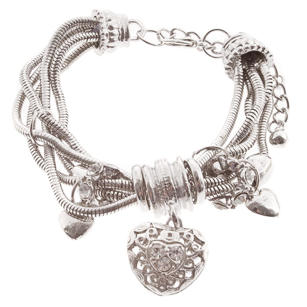 Wholesale silver bracelet heart charms