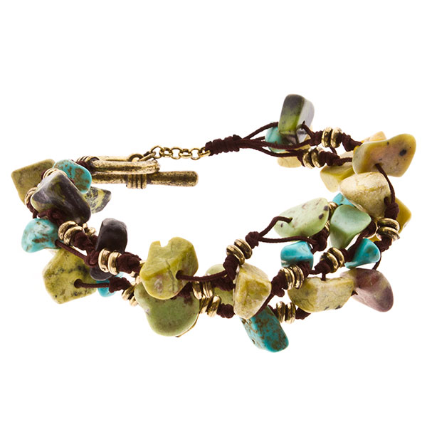 Wholesale leather bracelet assorted stones