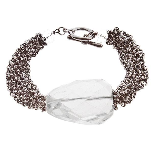 Wholesale bracelet silver bead clusters center crystal