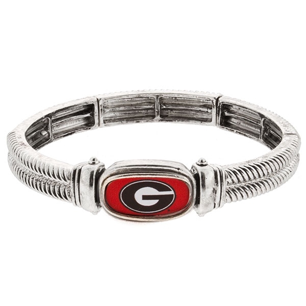 Wholesale silver stretch bracelet Georgia Logo