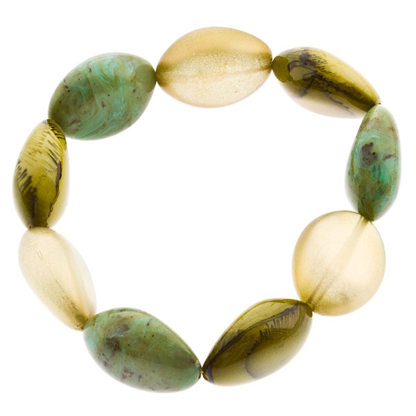 Wholesale stretch bracelet acrylic stones modeled turquoise citrine brushed gold