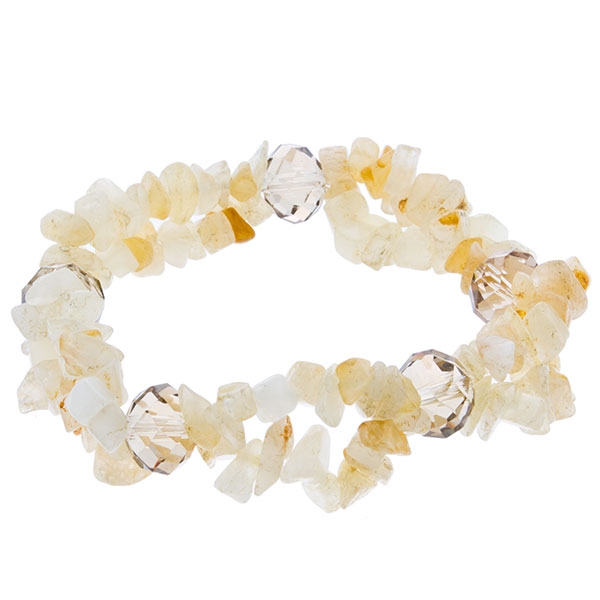 Wholesale double strand bracelet citrine beads gathered rosaline AB crystals