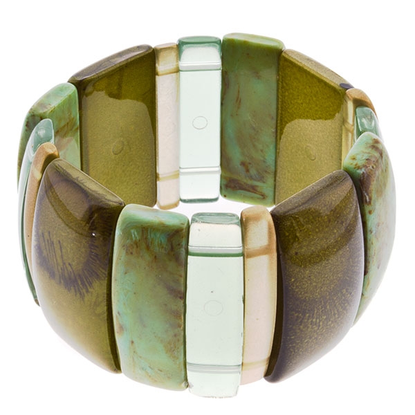 Wholesale tropical inspired stretch bracelet acrylic beads opalescent tones cit
